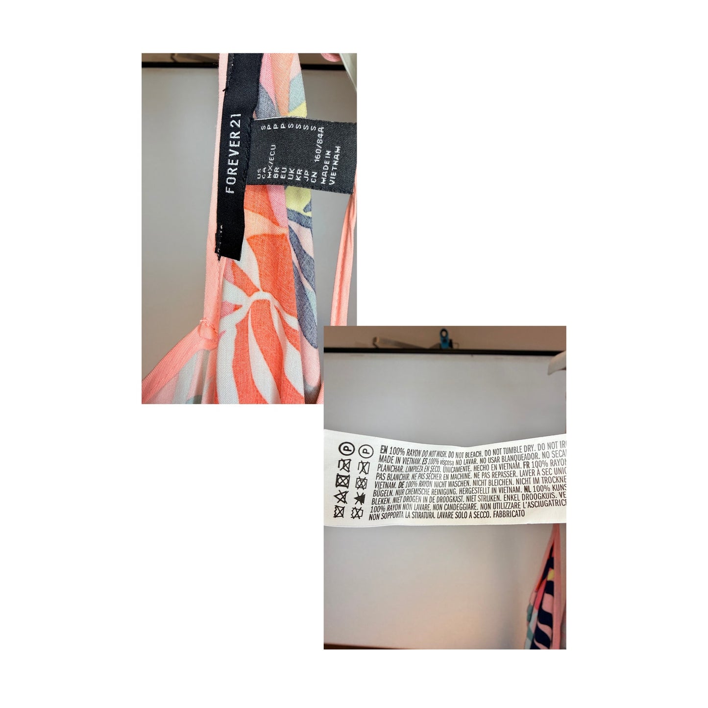 FOREVER 21 - Vestido de verano de corte relajado con estampado tropical talla S