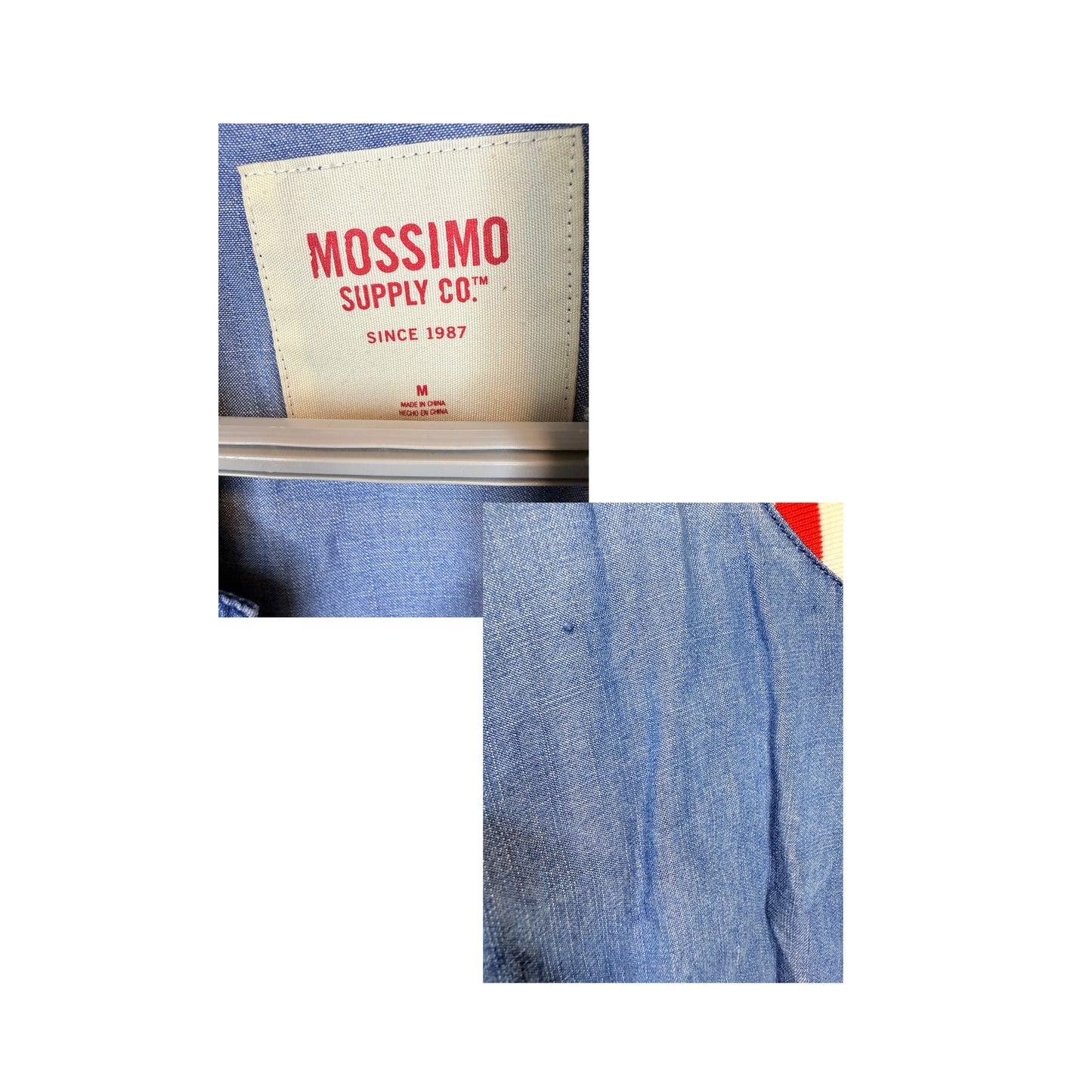 MOSSIMO - Chaqueta bomber de lyocell estilo denim azul Talla M