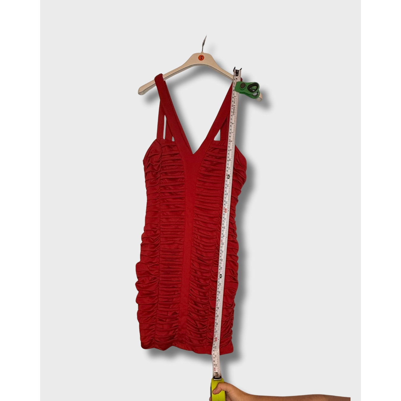 Vestido rojo drapeado