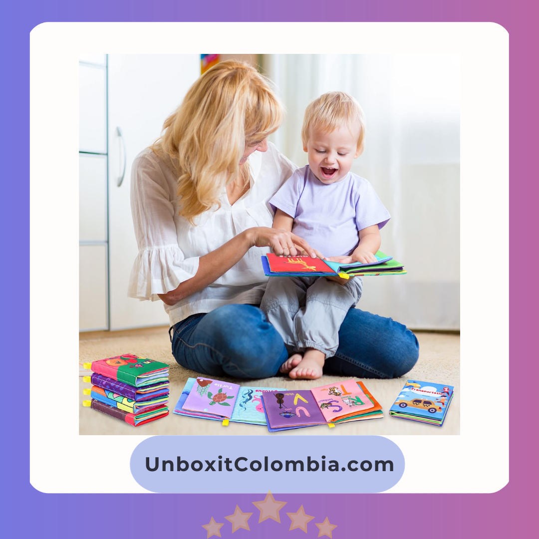 Libros de baño para bebés, tela suave no tóxica paquete de 8