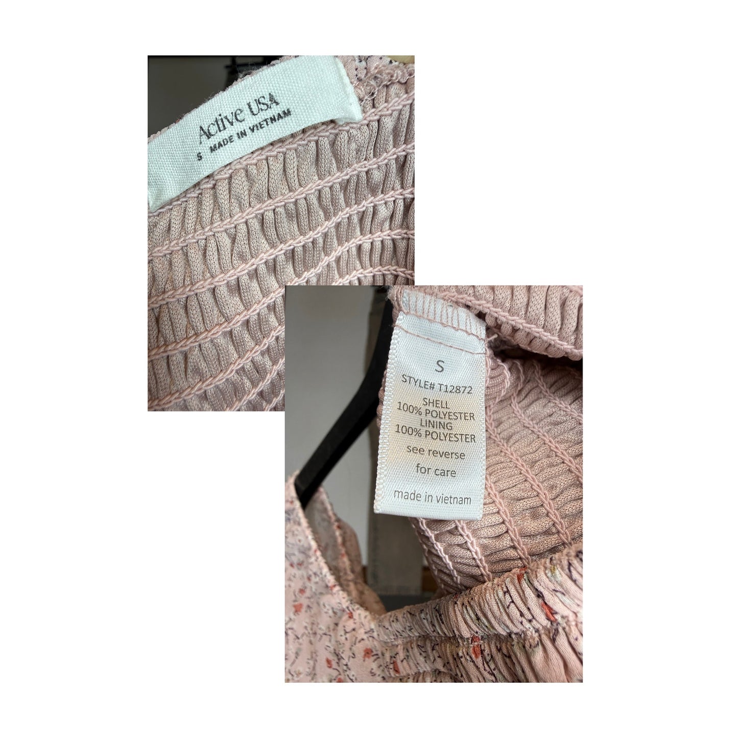 ACTIVE USA - Floral print cropped blouse featuring ruched detailing size S