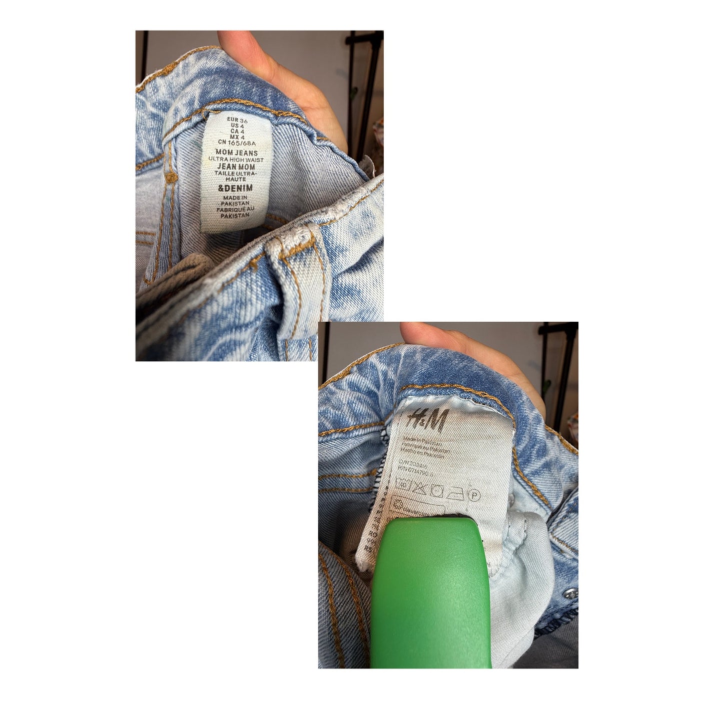 H&M - Mom Jeans de cintura ultra alta Talla 4