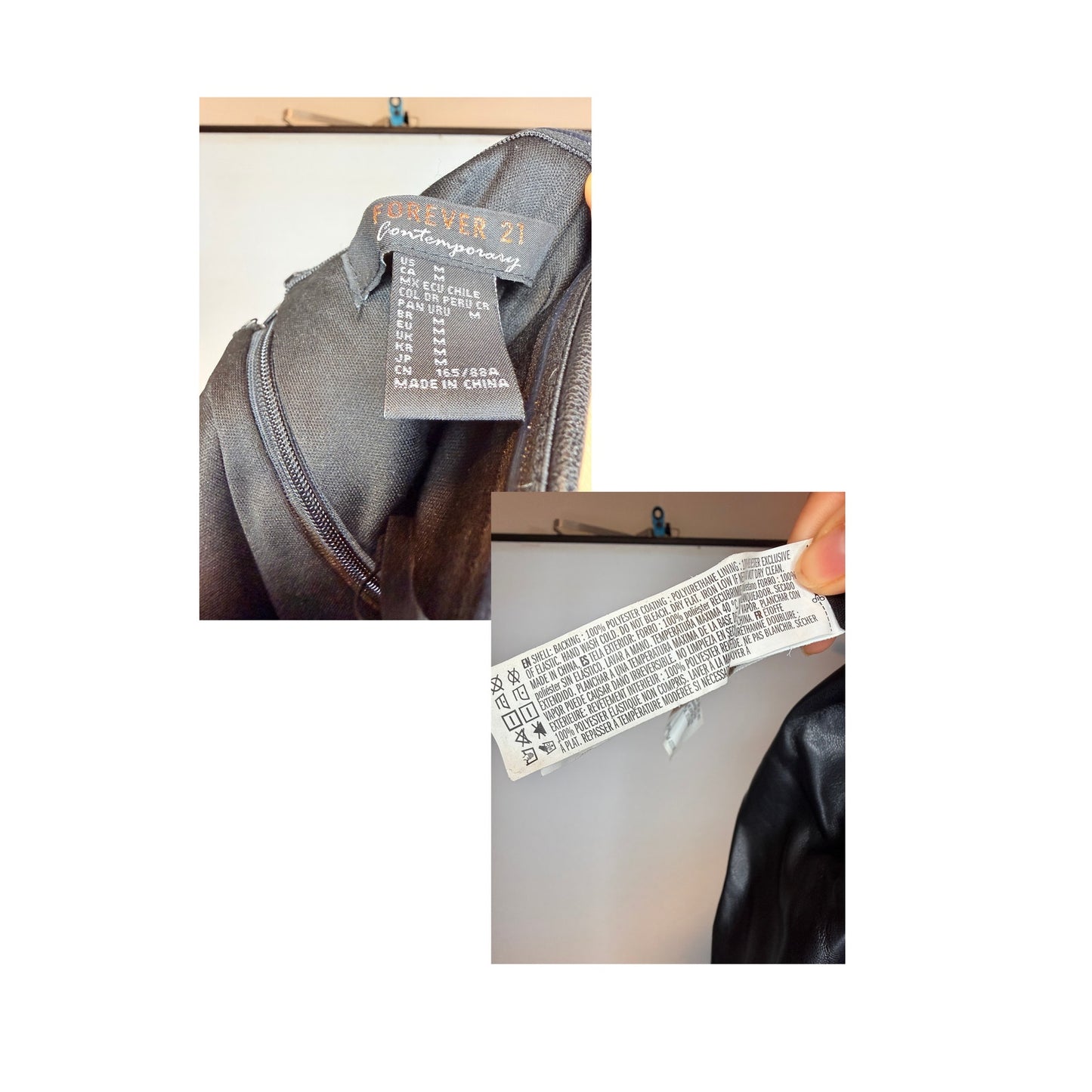 FOREVER 21 - Vestido mini ajustado de piel sintética negra, talla M