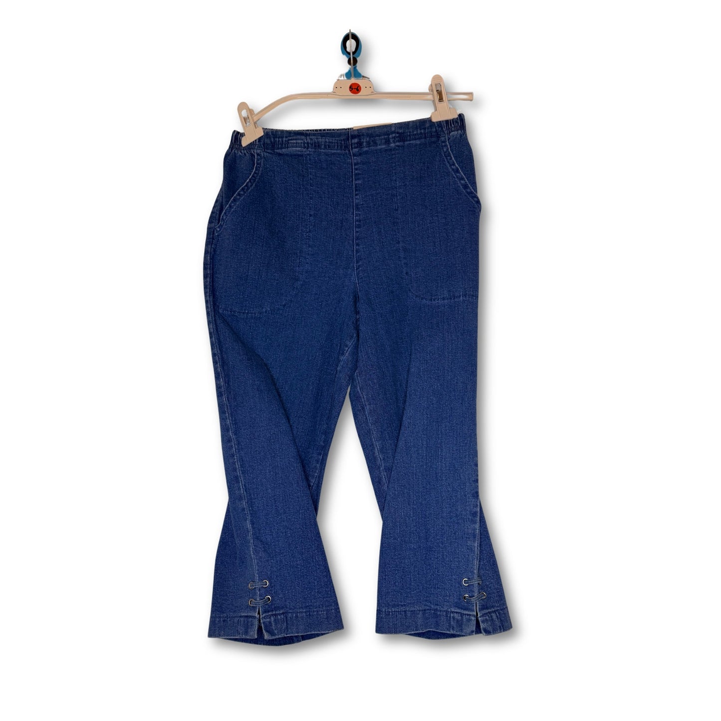 CROFT & BARROW - Mid-rise skimmer jeans with lattice hem detailing size S