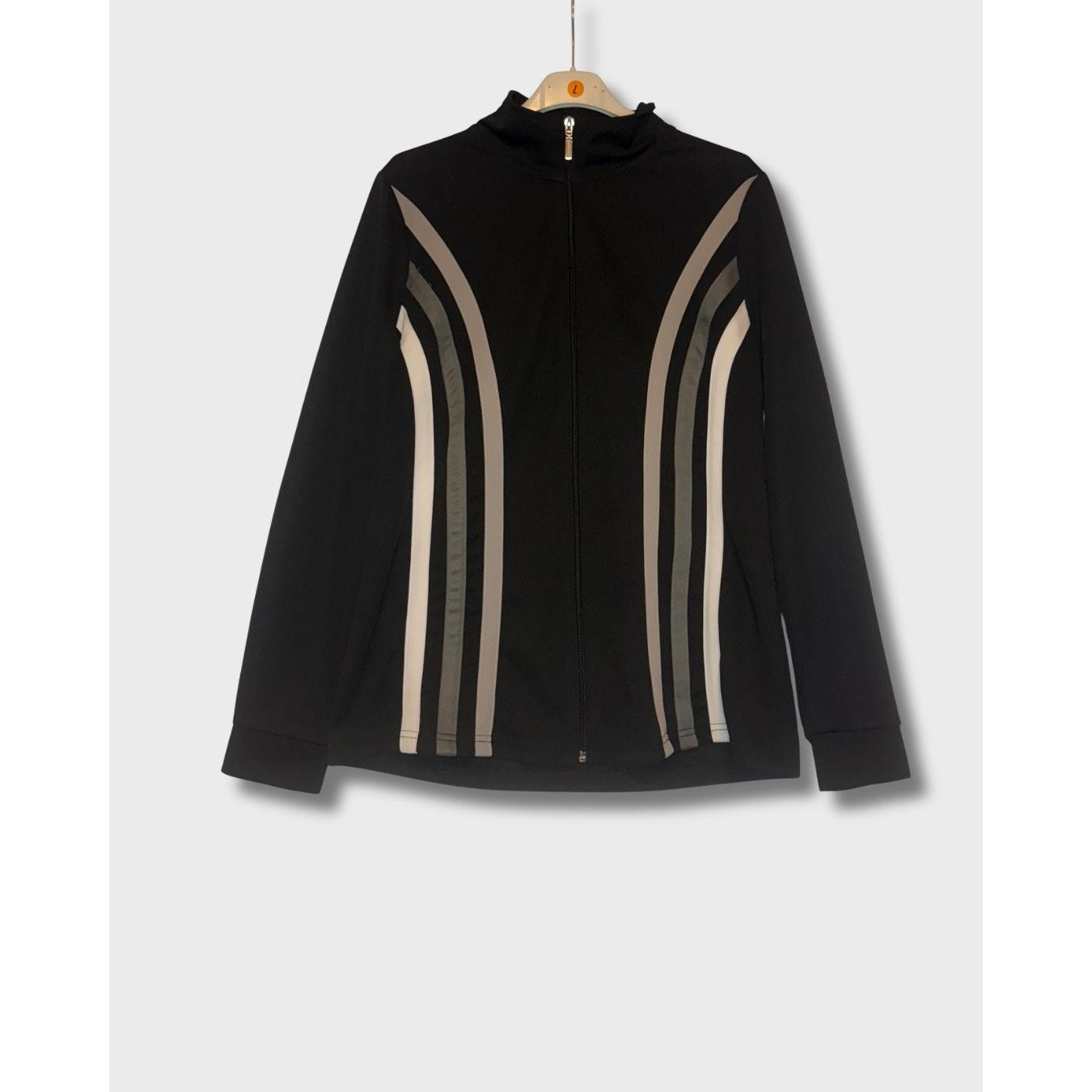 MASSEYS - MASSEYS - Chaqueta deportiva con cremallera frontal y rayas, talla M