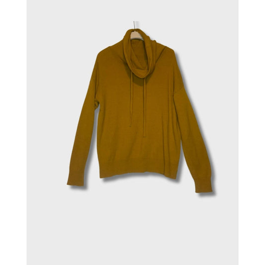 Suéter de cuello alto de cachemira amarillo mostaza talla S