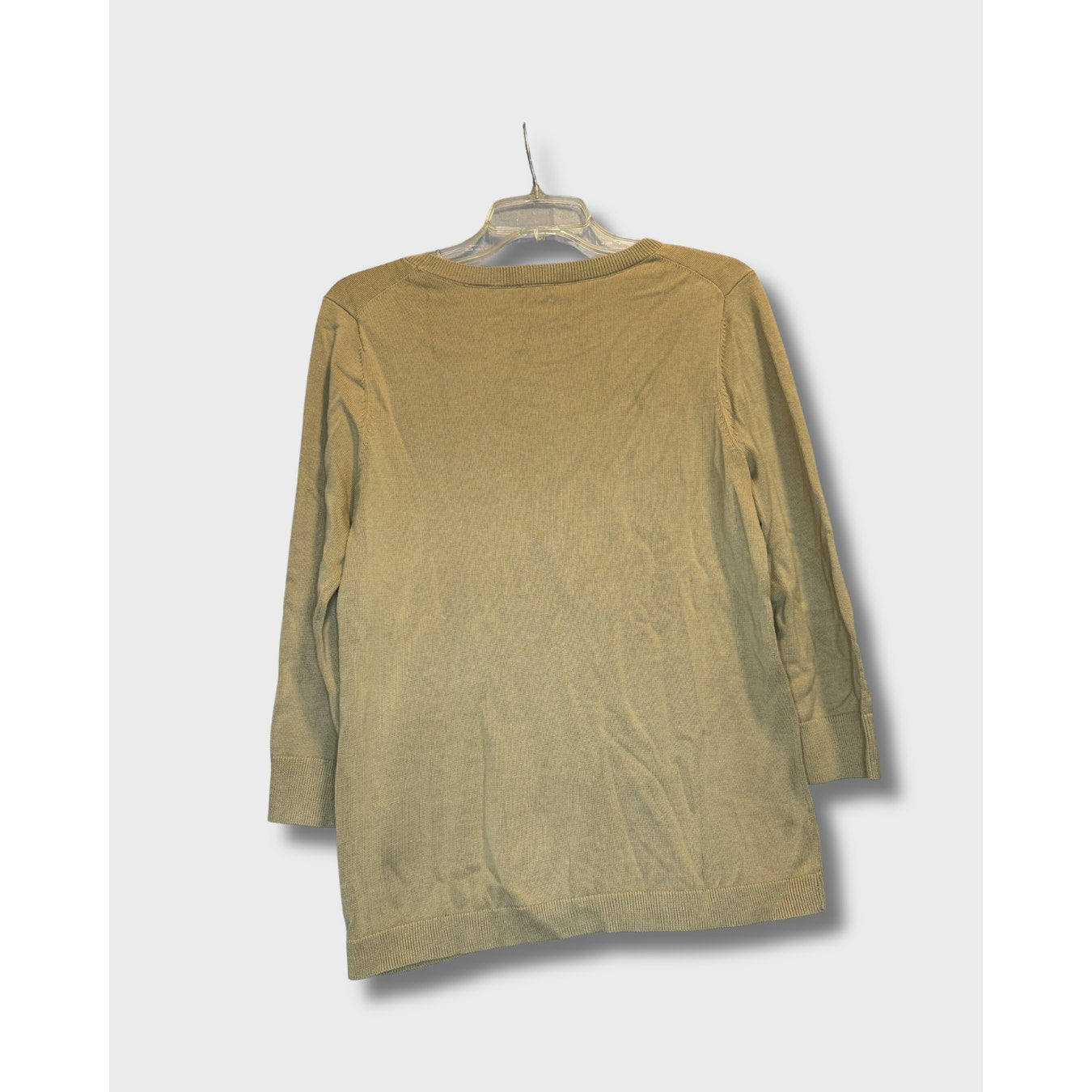 Jersey de punto Talbots con estampado de cebra en color beige y mangas tres cuartos. Talla M.