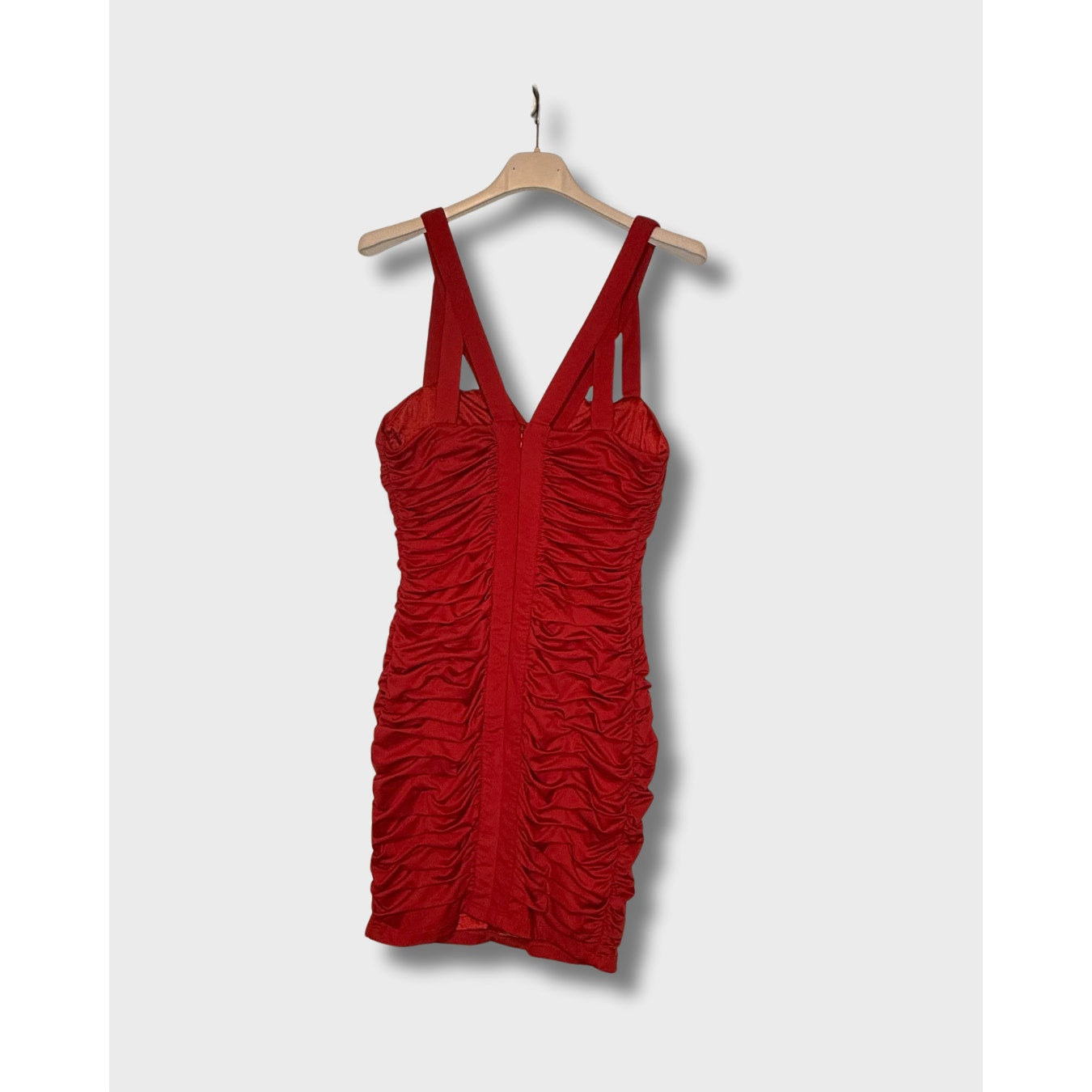 Vestido rojo drapeado