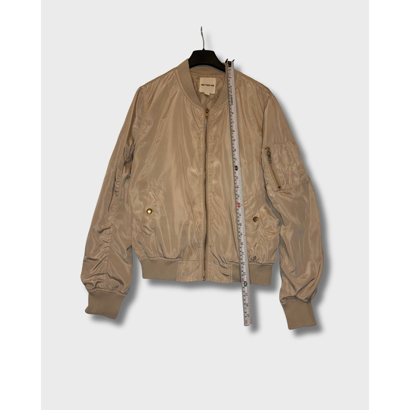 BETTER BE - bomber jacket color beige para mujer talla S