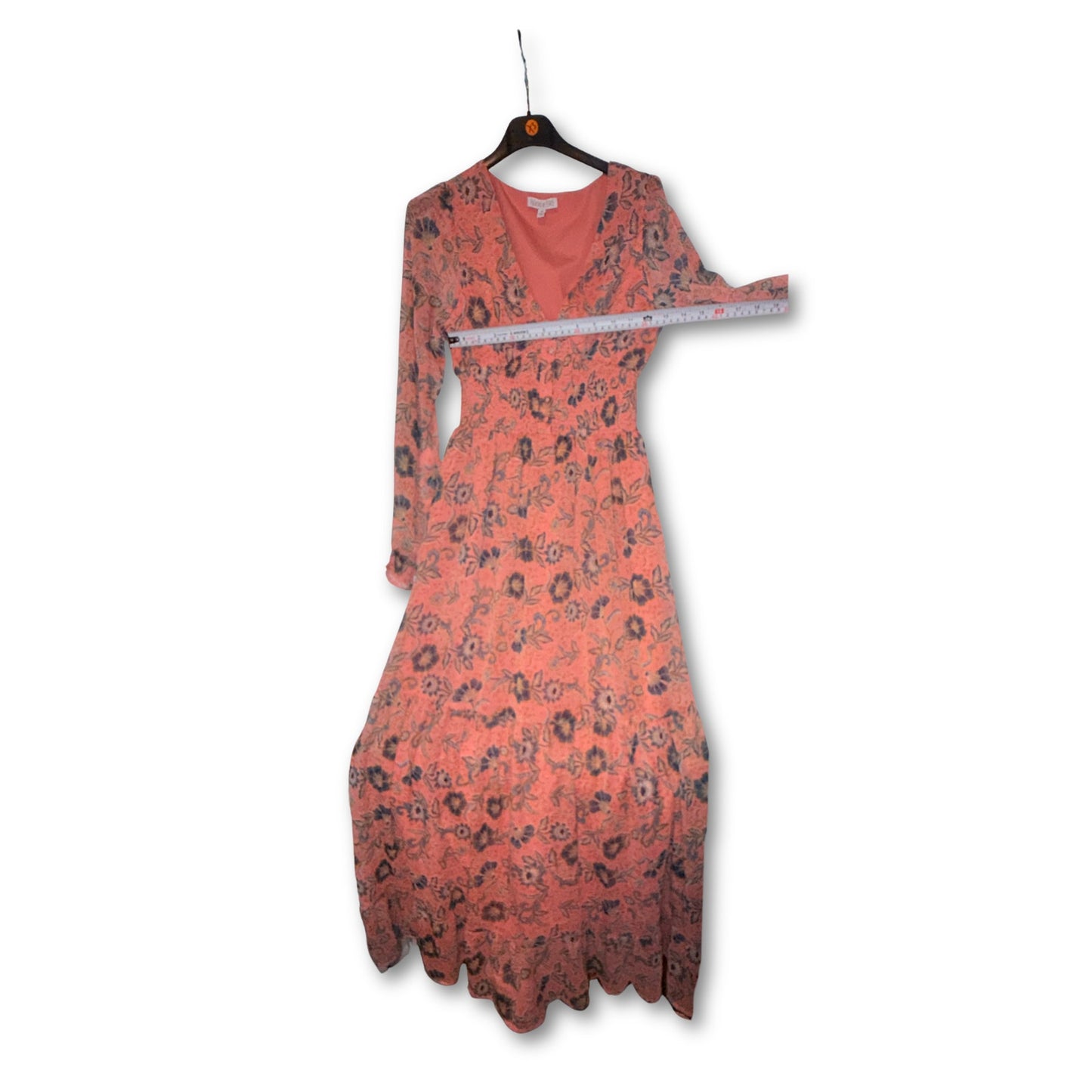 PATRONS OF PEACE - Vestido maxi floral de manga larga estilo bohemio talla XS