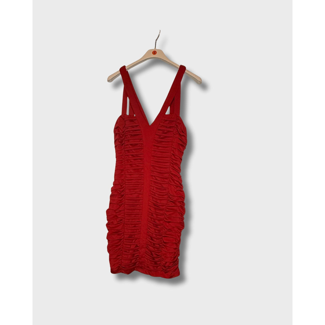 Vestido rojo drapeado