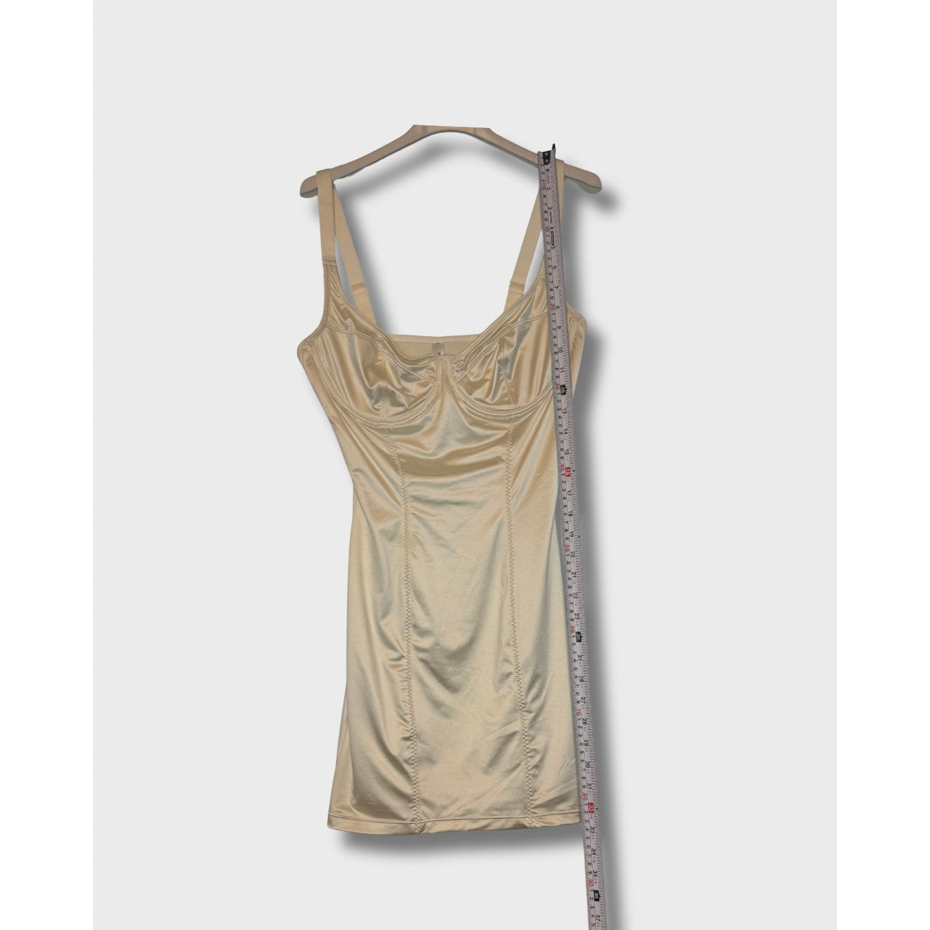 Popilush Vestido mini tipo bustier metálico y brillante con faja moldeadora integrada