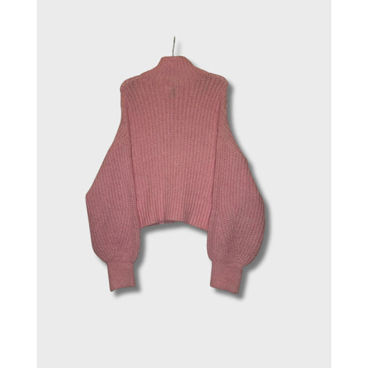 Suéter de cuello alto rosa