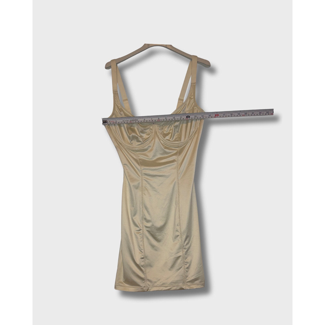 Popilush Vestido mini tipo bustier metálico y brillante con faja moldeadora integrada