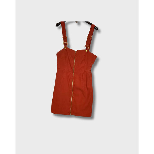 Vestido corto rojo con cierre