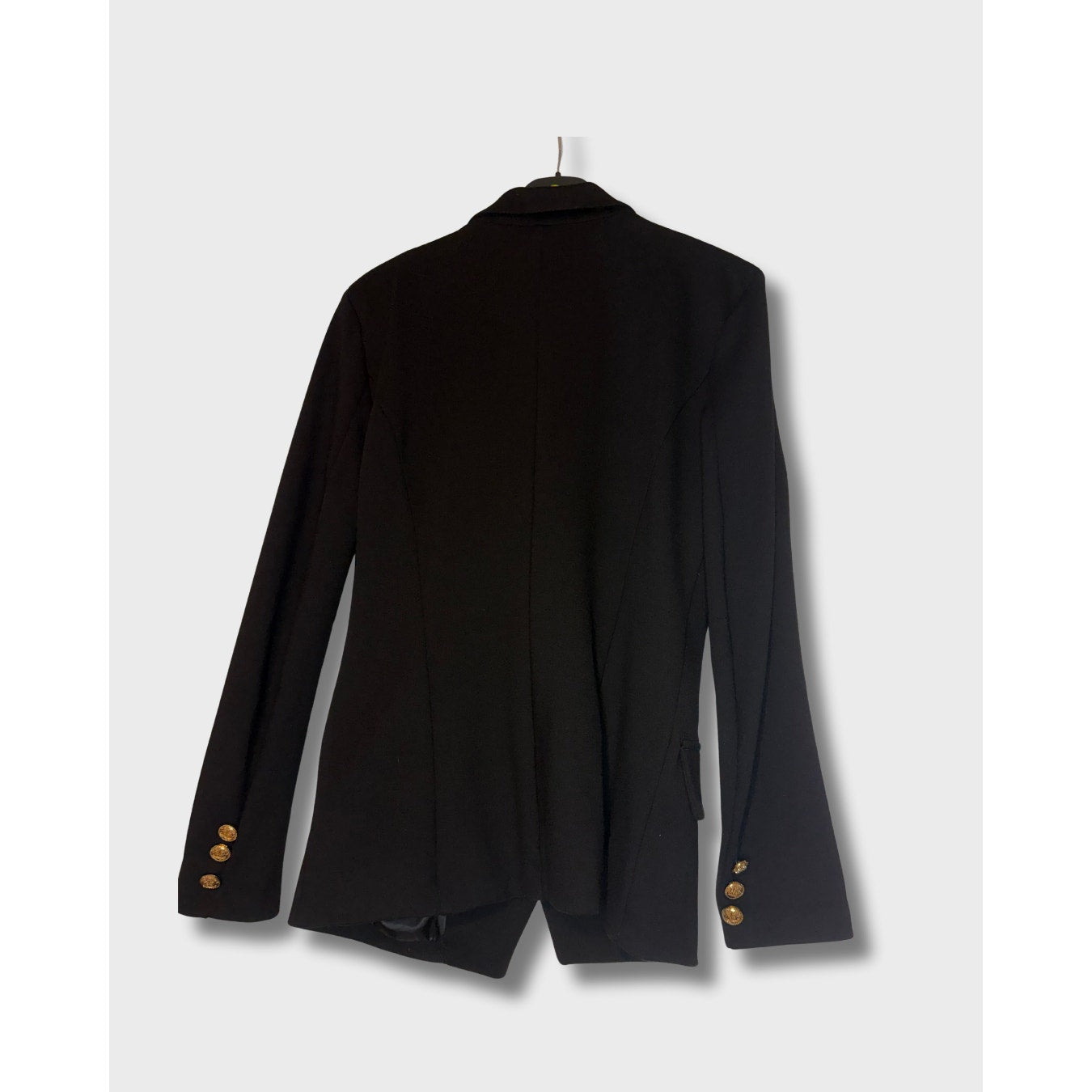 Attitude Unknown - Blazer negro cruzado con botones dorados Talla Xs