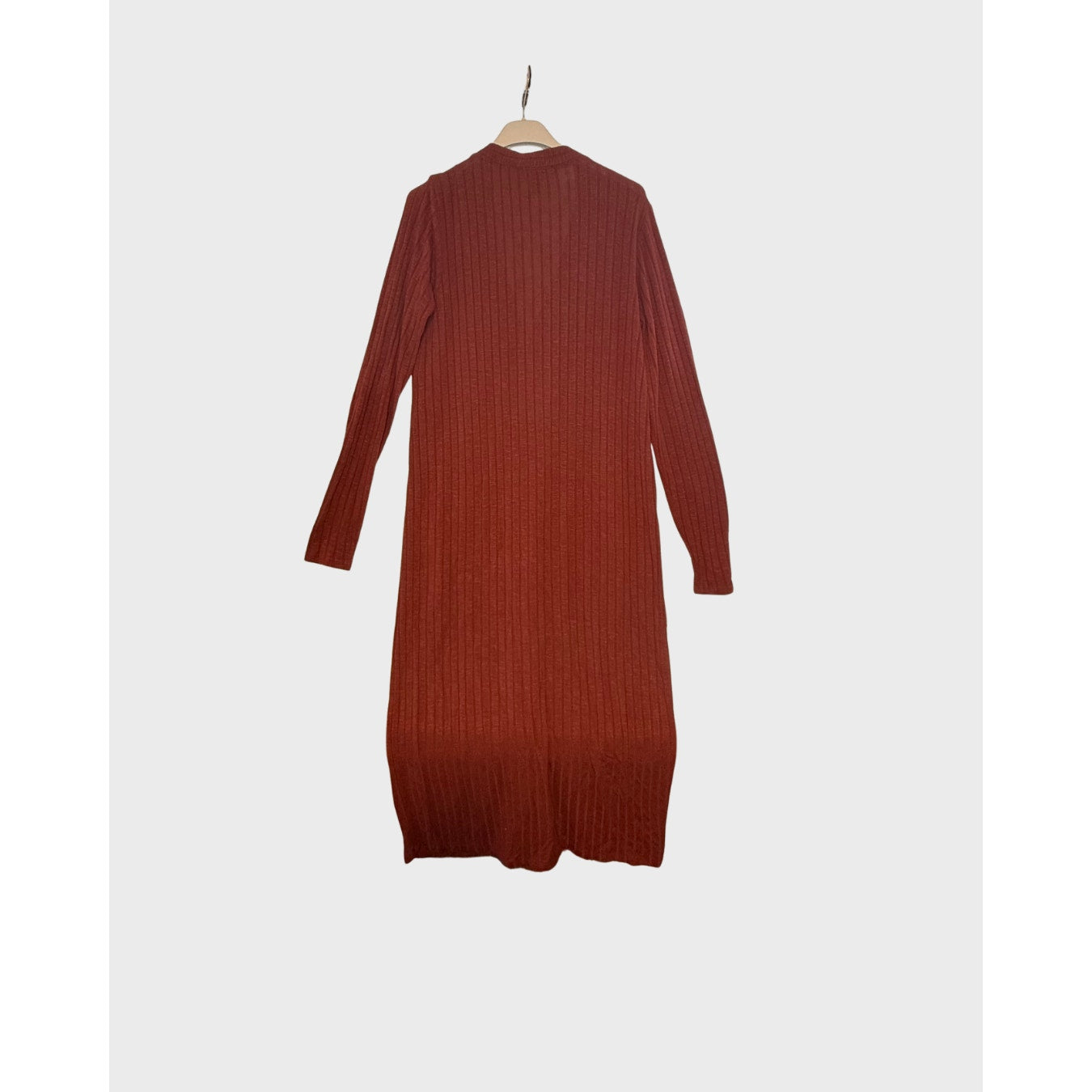 Jersey largo de punto acanalado vino tinto- Forever 21