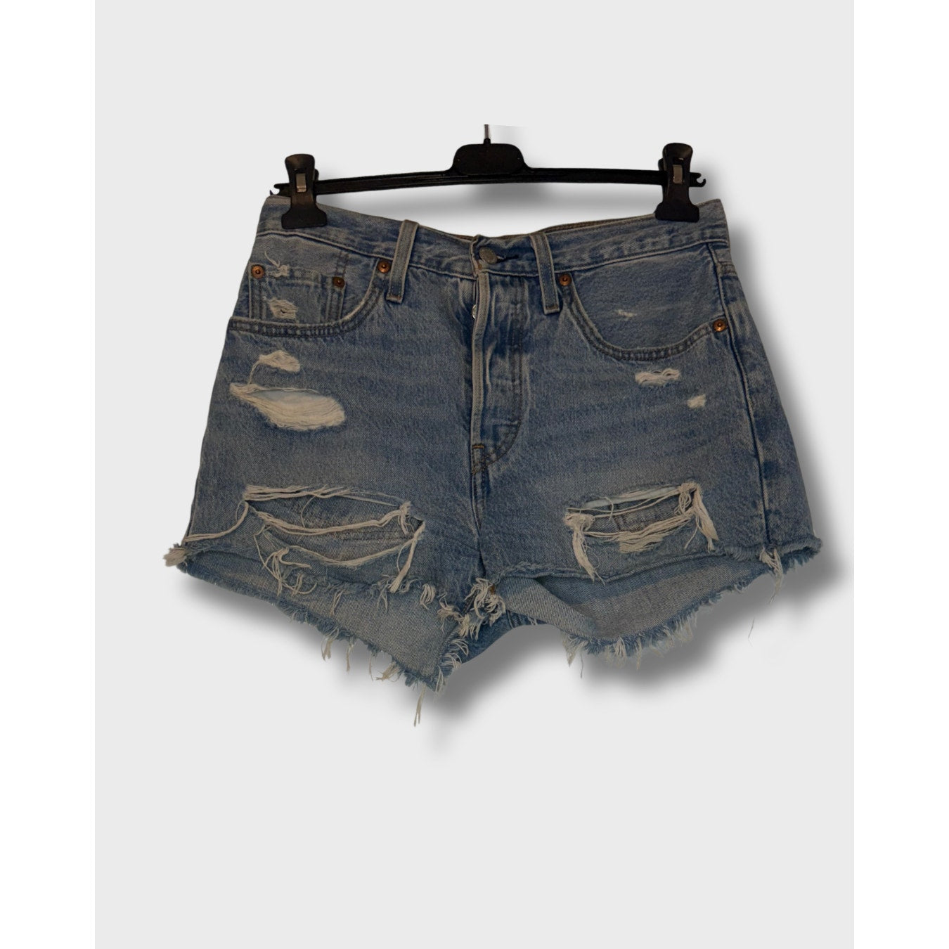 Levi's 501  - Short de jean original con detalles desgastados Talla W27