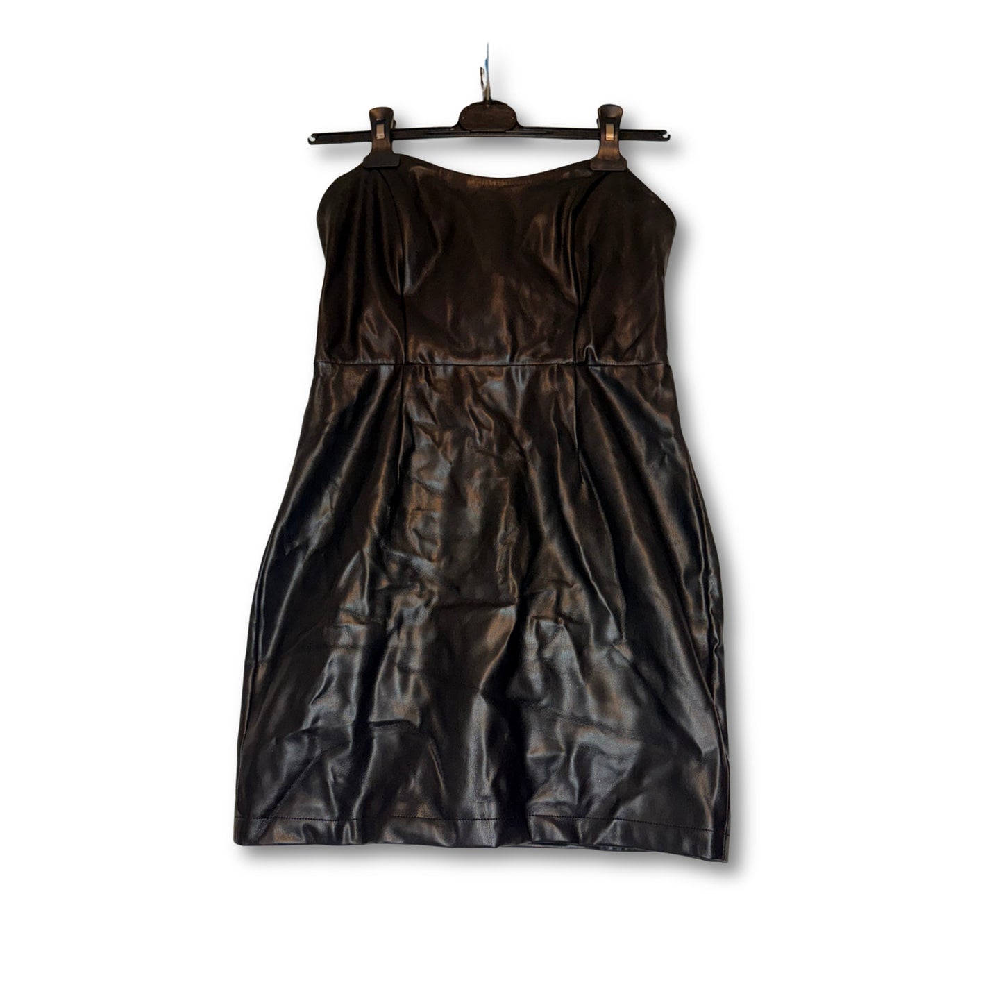 FOREVER 21 - Vestido mini ajustado de piel sintética negra, talla M