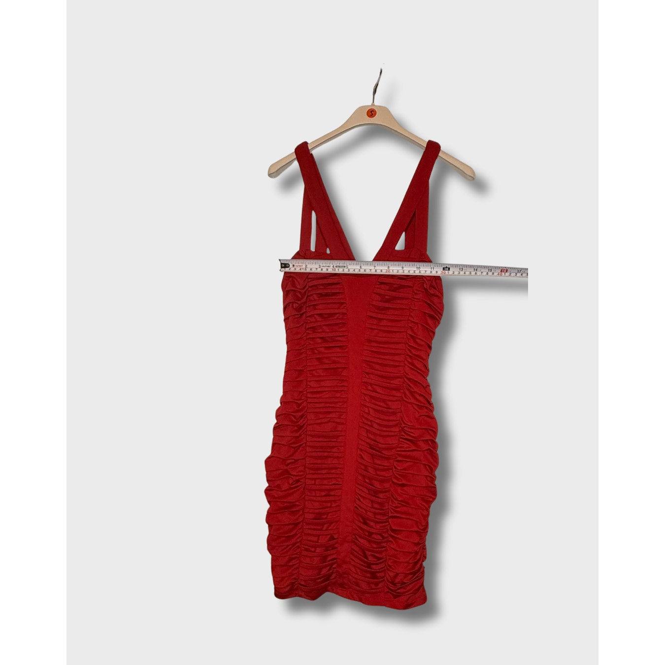 Vestido rojo drapeado