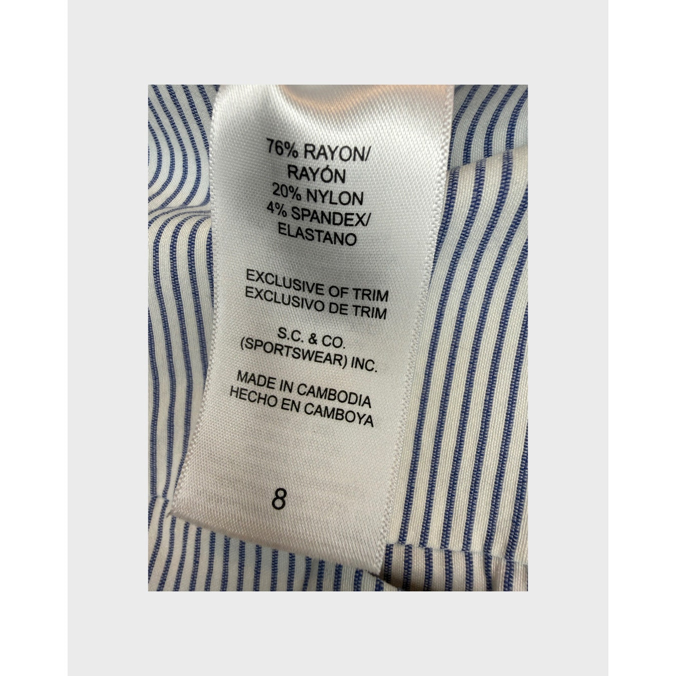 S.C. & CO. - Pantalón recto debajo de la rodilla Talla 8