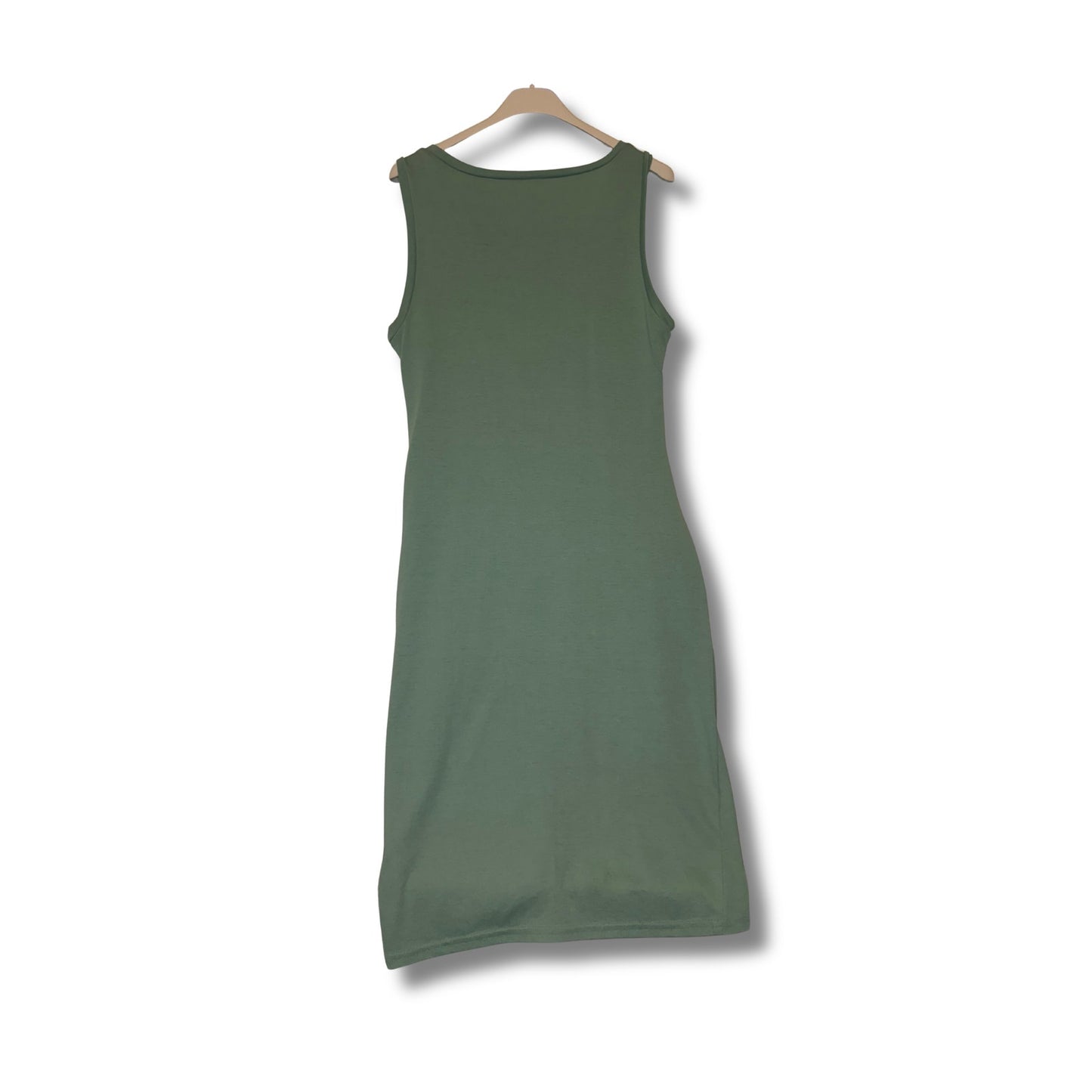 MELROSE & MARKET - Vestido ajustado fruncido sin mangas verde oliva - talla M