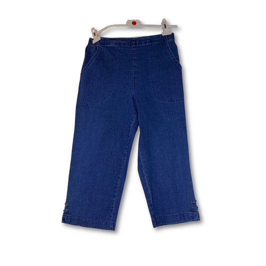 CROFT & BARROW - Mid-rise skimmer jeans with lattice hem detailing size S