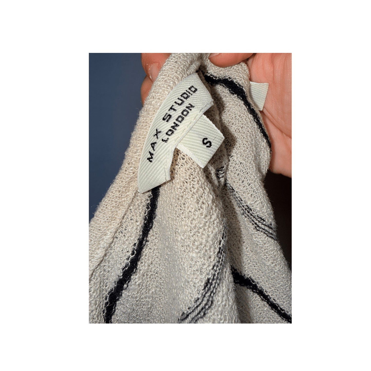 MAX STUDIO LONDON -  Camiseta de punto para mujer, manga corta, beige, a rayas, ligera y cuadrada talla S