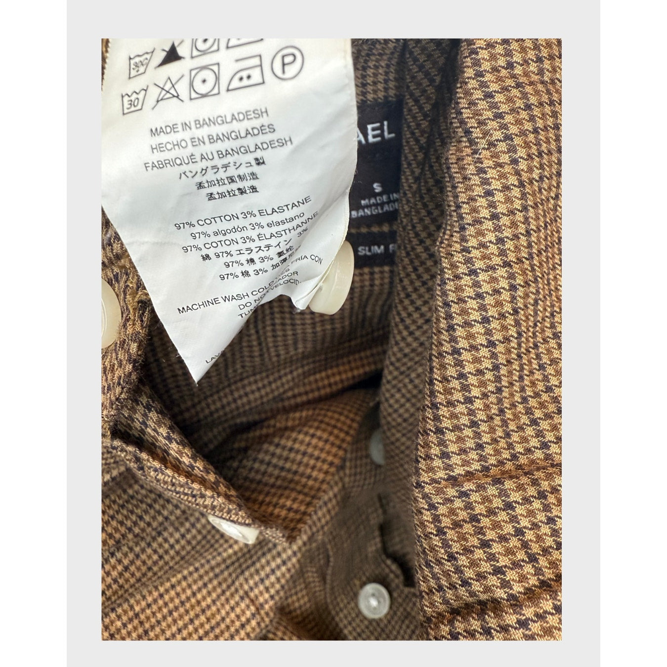 Camisa manga larga de cuadros- Michael Kors